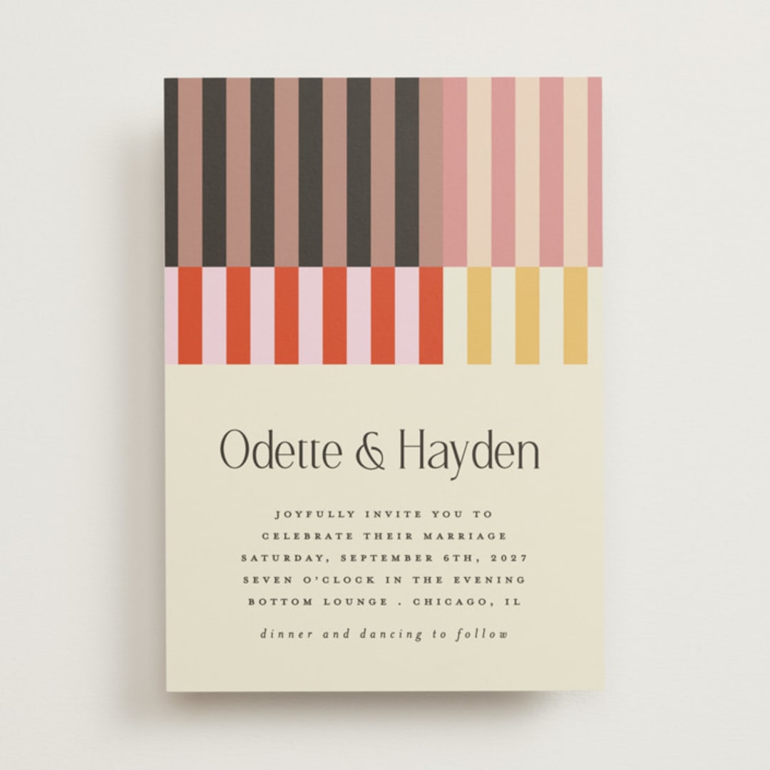 "Quilted Grid" - Wedding Invitations in Petal by Morgan Kendall - Front