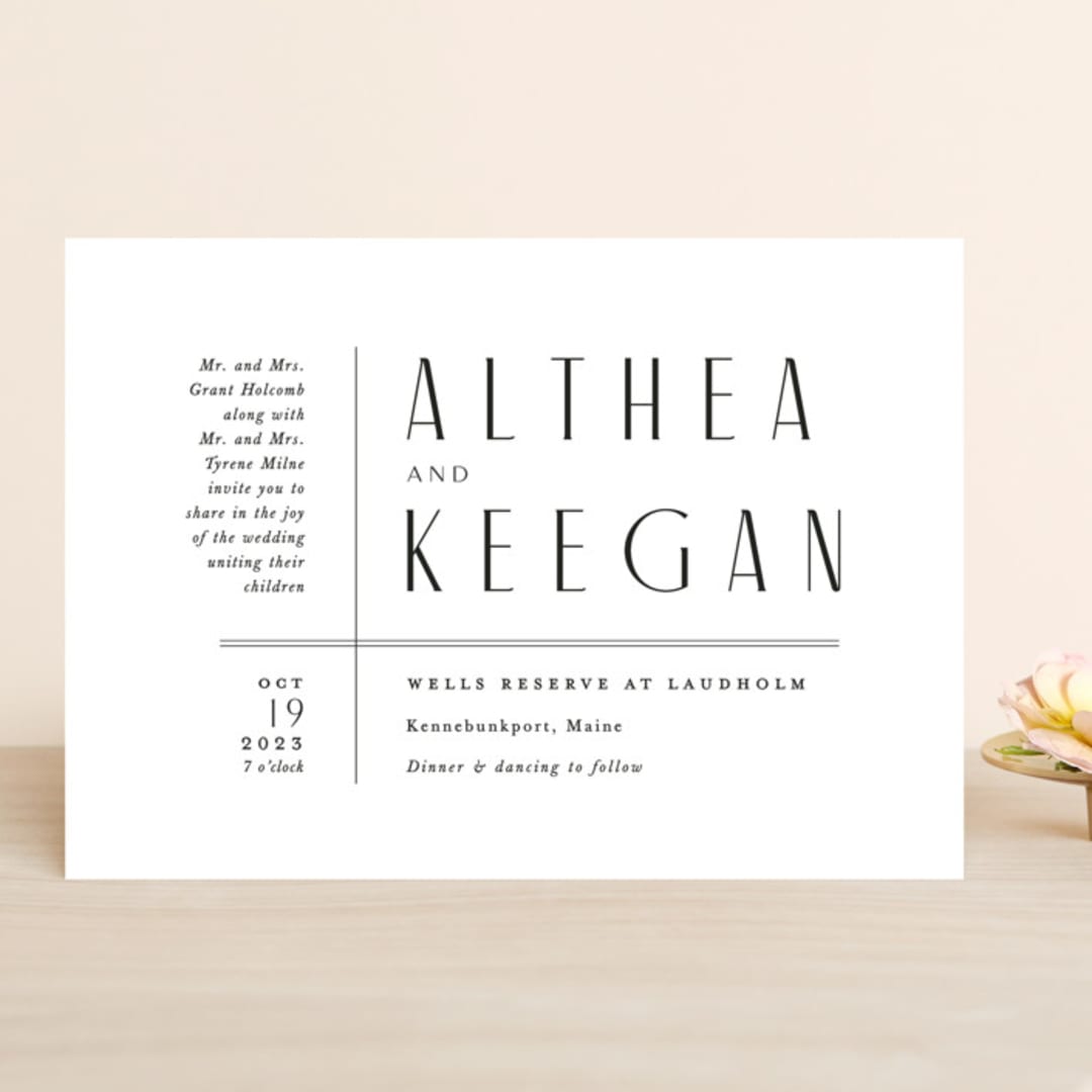 "Narrative" - Wedding Invitations in Frost by Jennifer Wick - Front