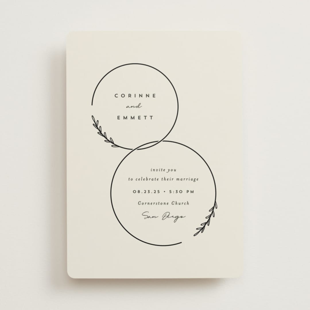 "Connect" - Wedding Invitations in Almond by Brianne Larsen - Front