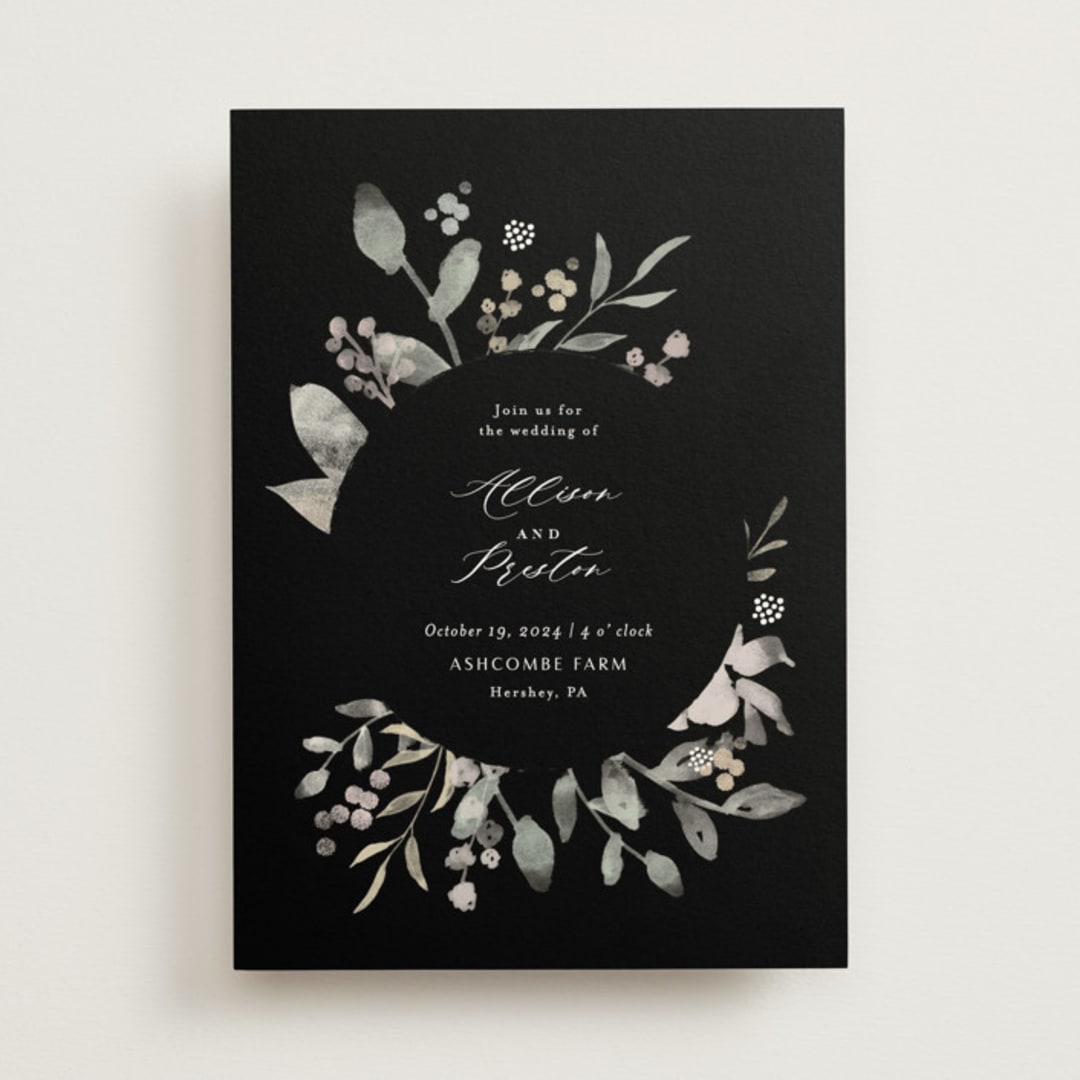 "Enchanted fields" - Wedding Invitations in Noir by Jennifer Wick - Front