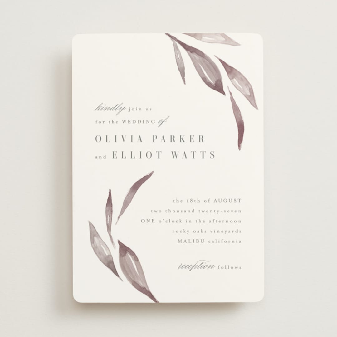 "Whispered Leaves" - Wedding Invitations in Vineyard by Kristie Kern - Front