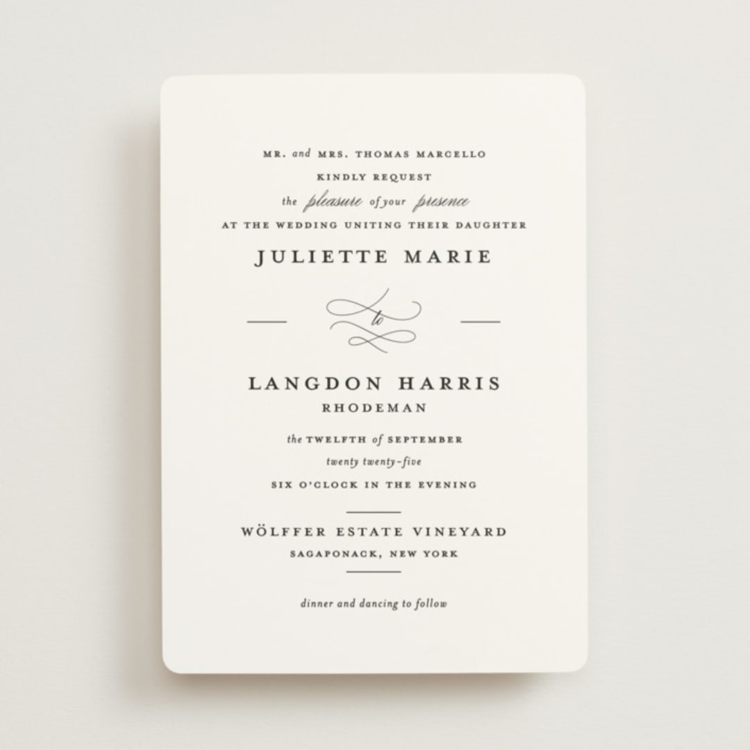 "Beyond Words" - Wedding Invitations in Snow by Kimberly FitzSimons - Front