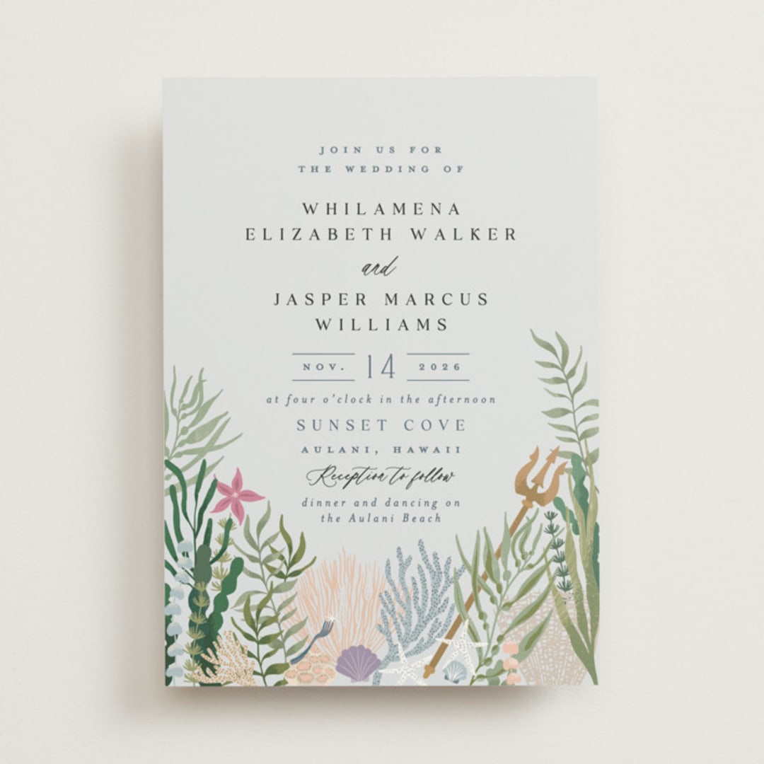 "Part Of Your World from Disney's Little Mermaid" - Wedding Invitations in Sea by Alethea and Ruth - Front