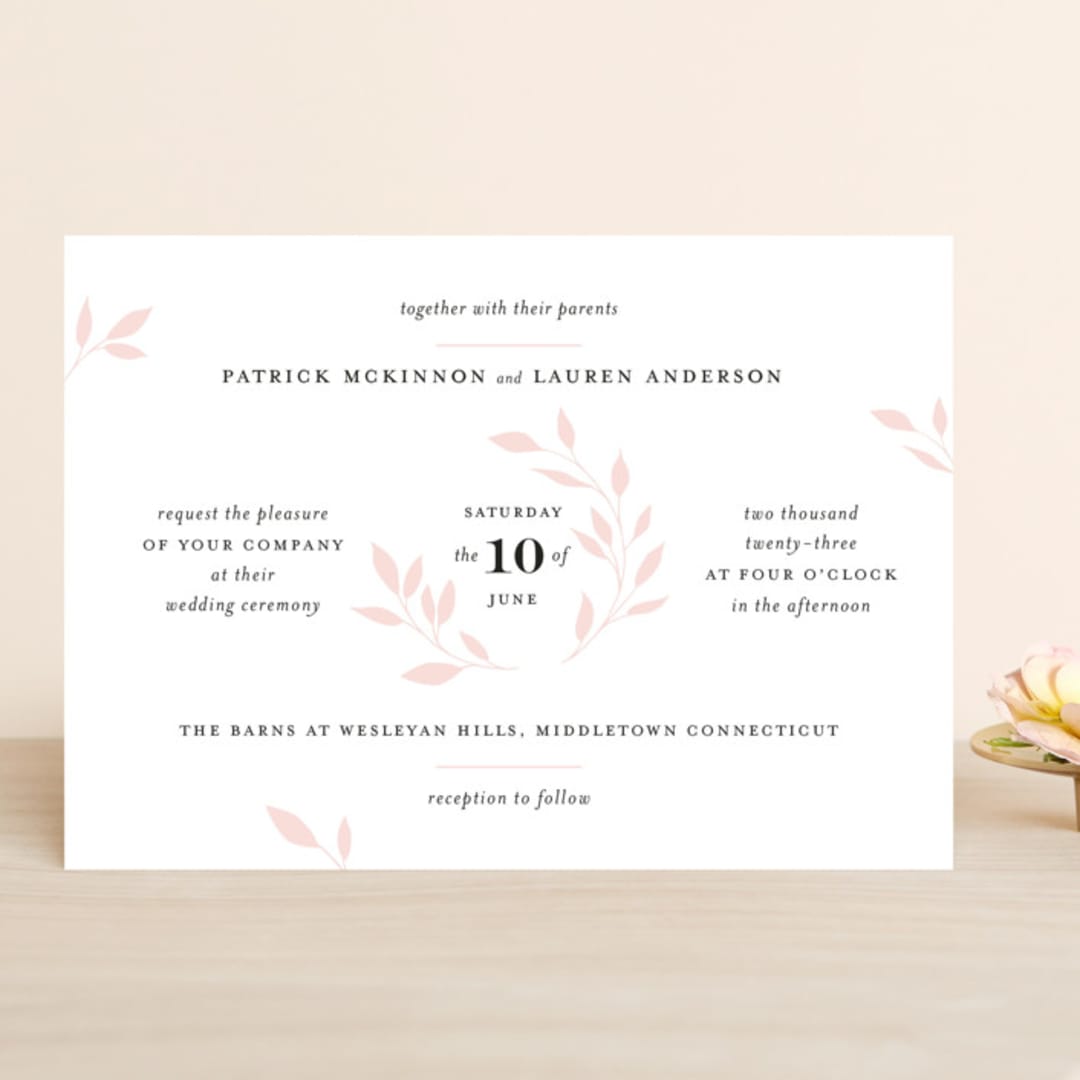 "Emblem" - Wedding Invitations in Petal by Kimberly FitzSimons - Front