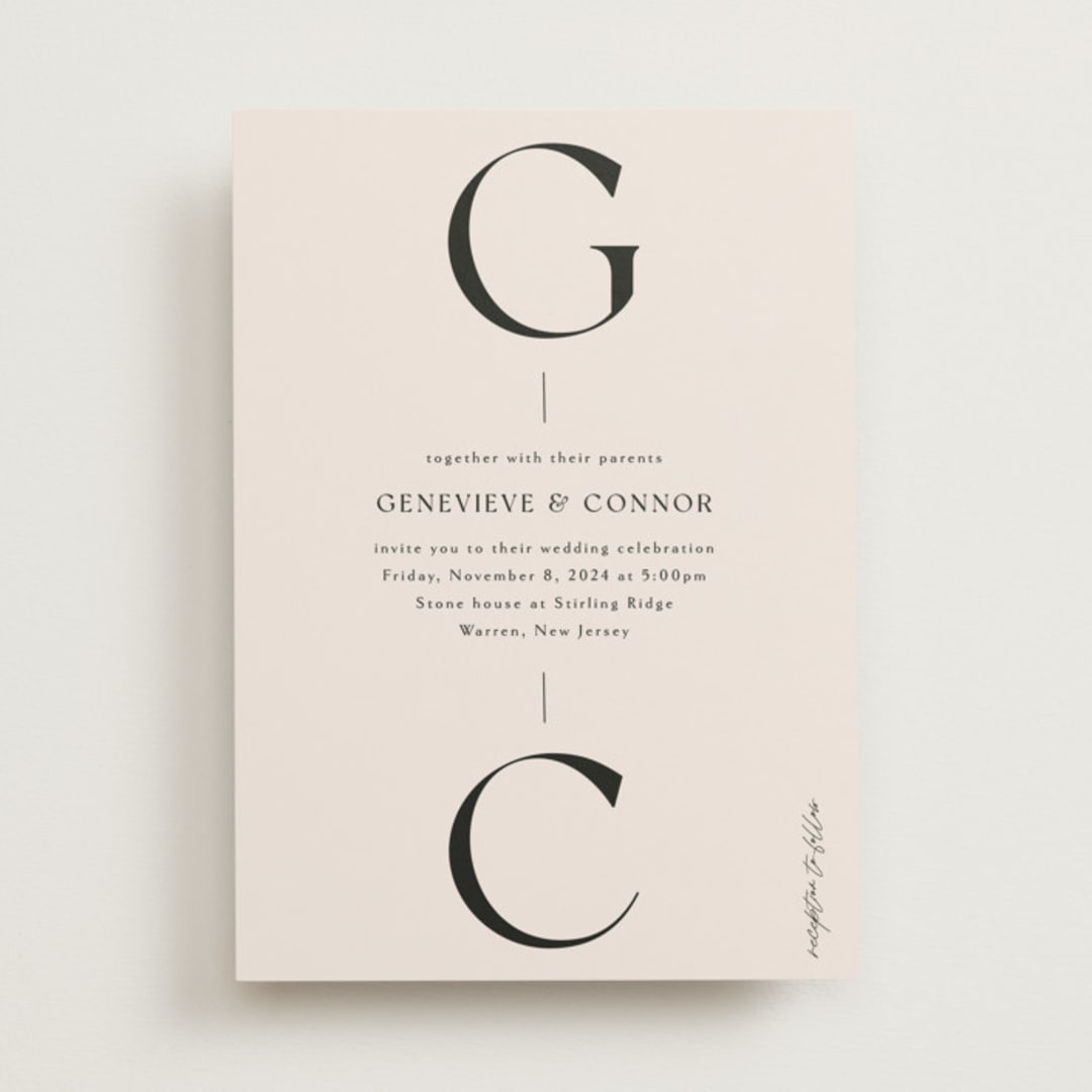 "Genevieve" - Wedding Invitations in Cream by Sandra Picco Design - Front