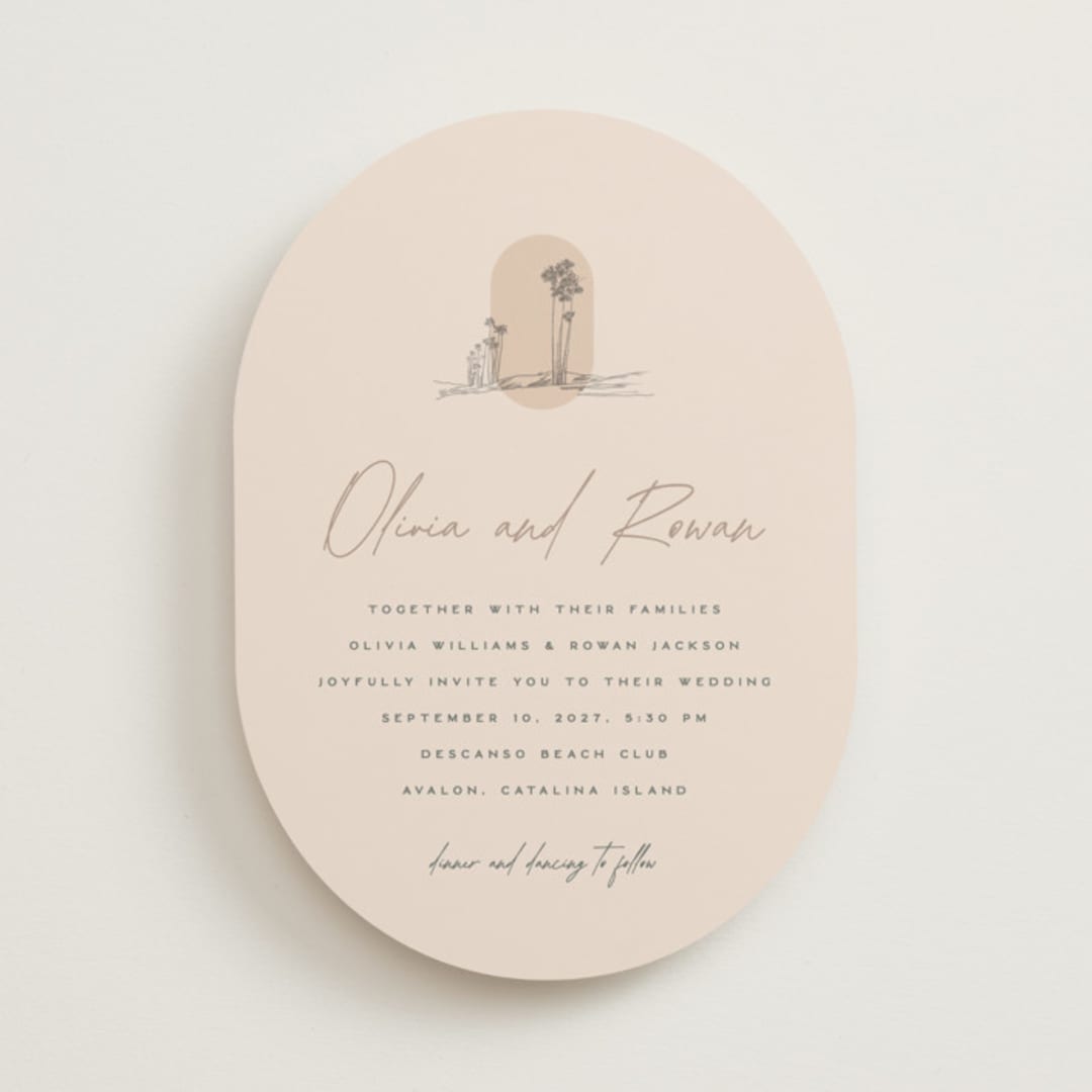 "Sunset Beach" - Wedding Invitations in Sand by Owl and Toad - Front