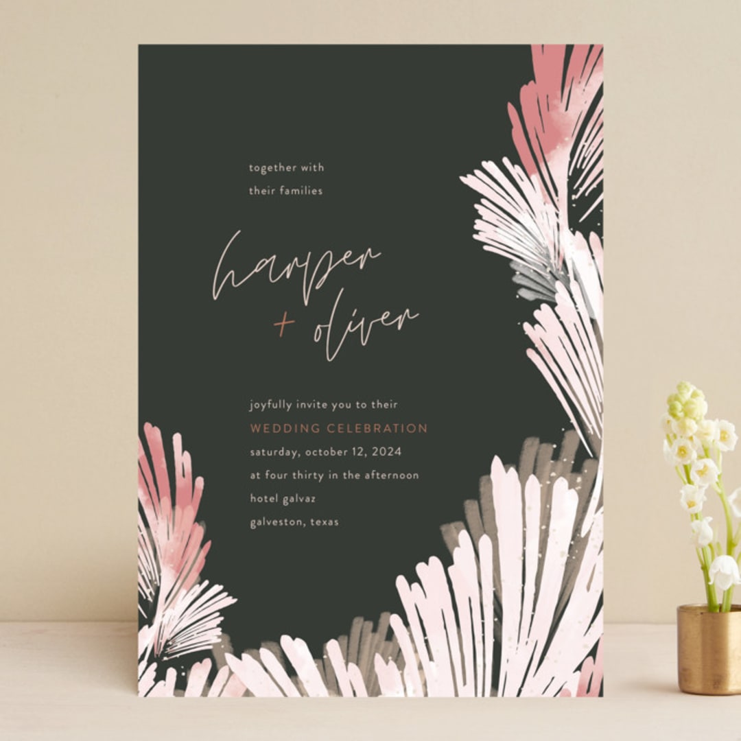 "lush romance" - Wedding Invitations in Palm by Robin Ott - Front