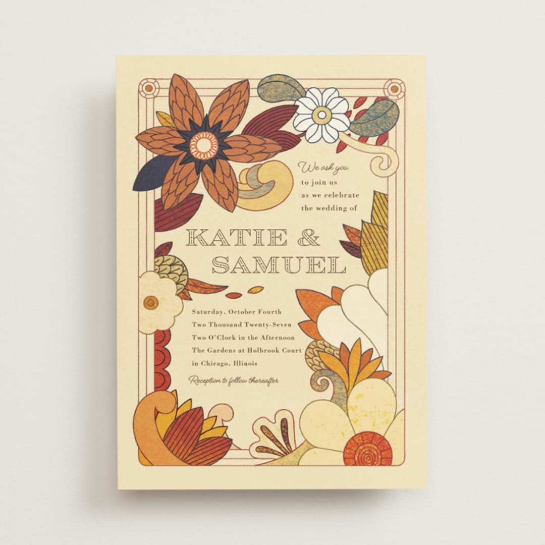 "Nouveau Love" - Wedding Invitations in Umber by Morgan Ramberg - Front
