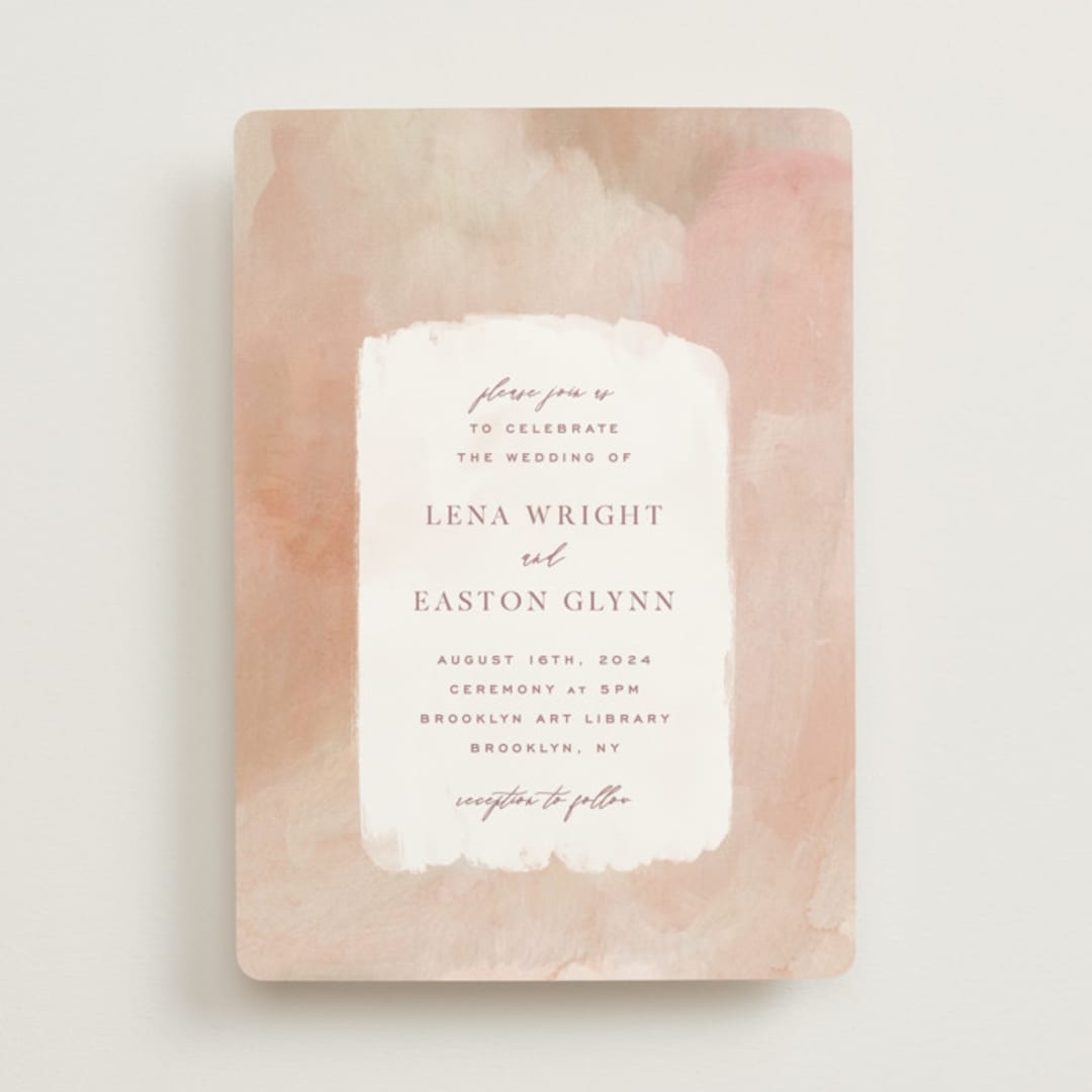 "Magic Hour" - Wedding Invitations in Desert Rose by Hooray Creative - Front