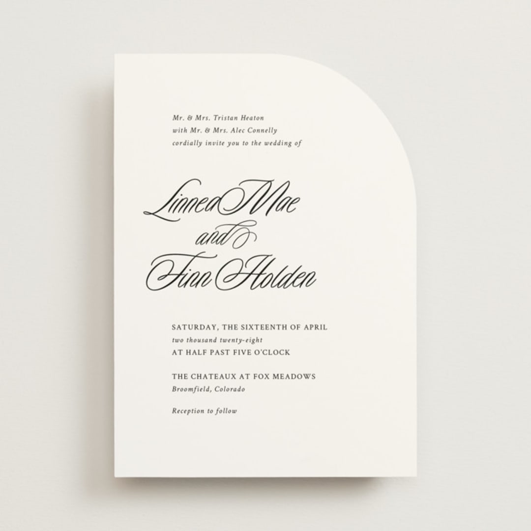 "Sophistique" - Wedding Invitations in Linen by Cindy Reynolds - Front