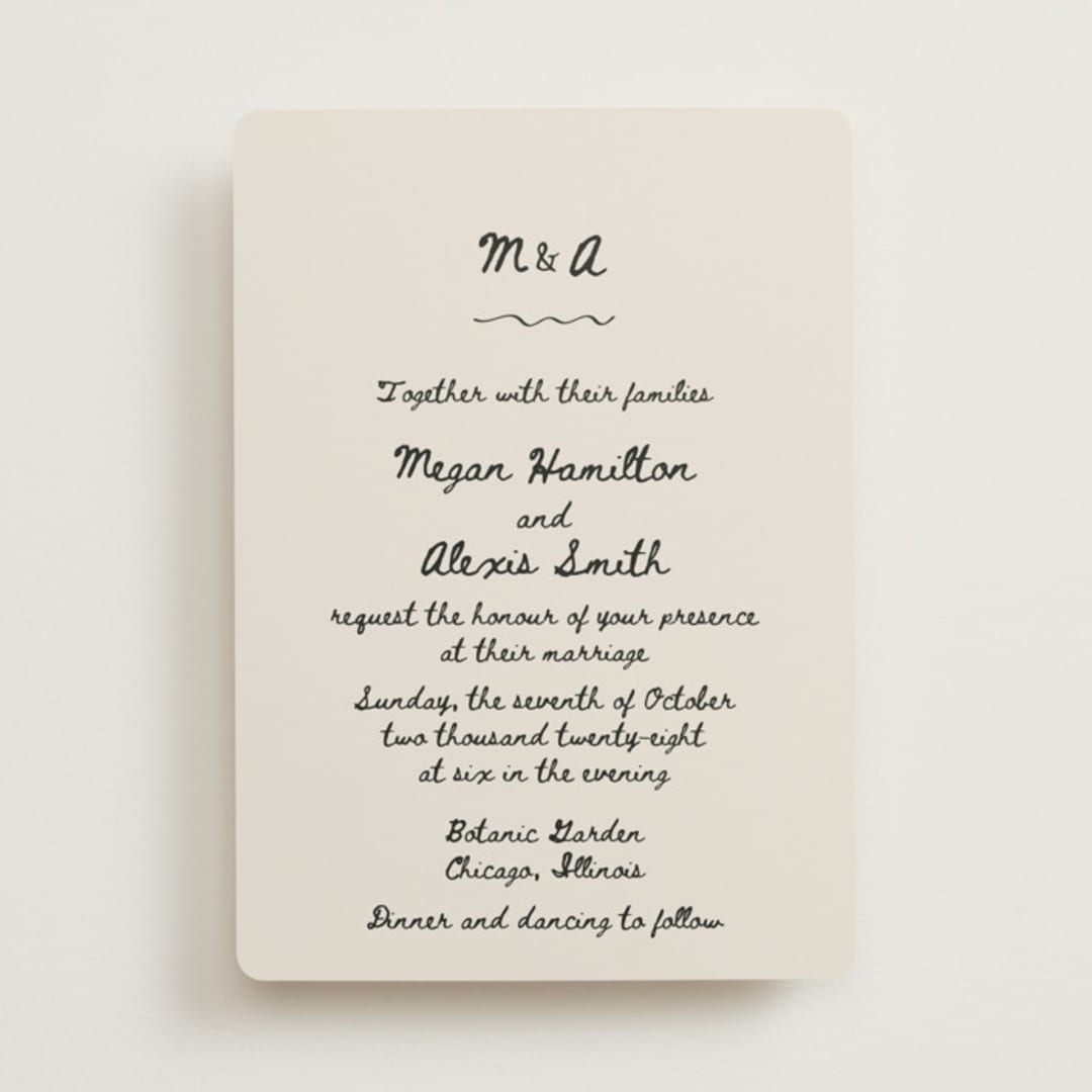 "simple monogram" - Wedding Invitations in Lace by Cass Loh - Front