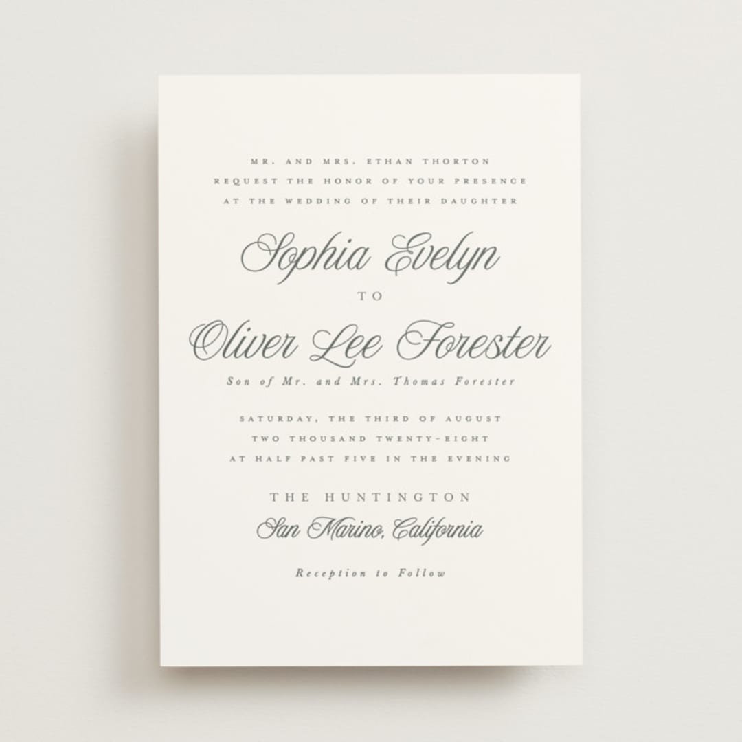 "Beautiful Day" - Wedding Invitations in Graphite by Leah Bisch - Front