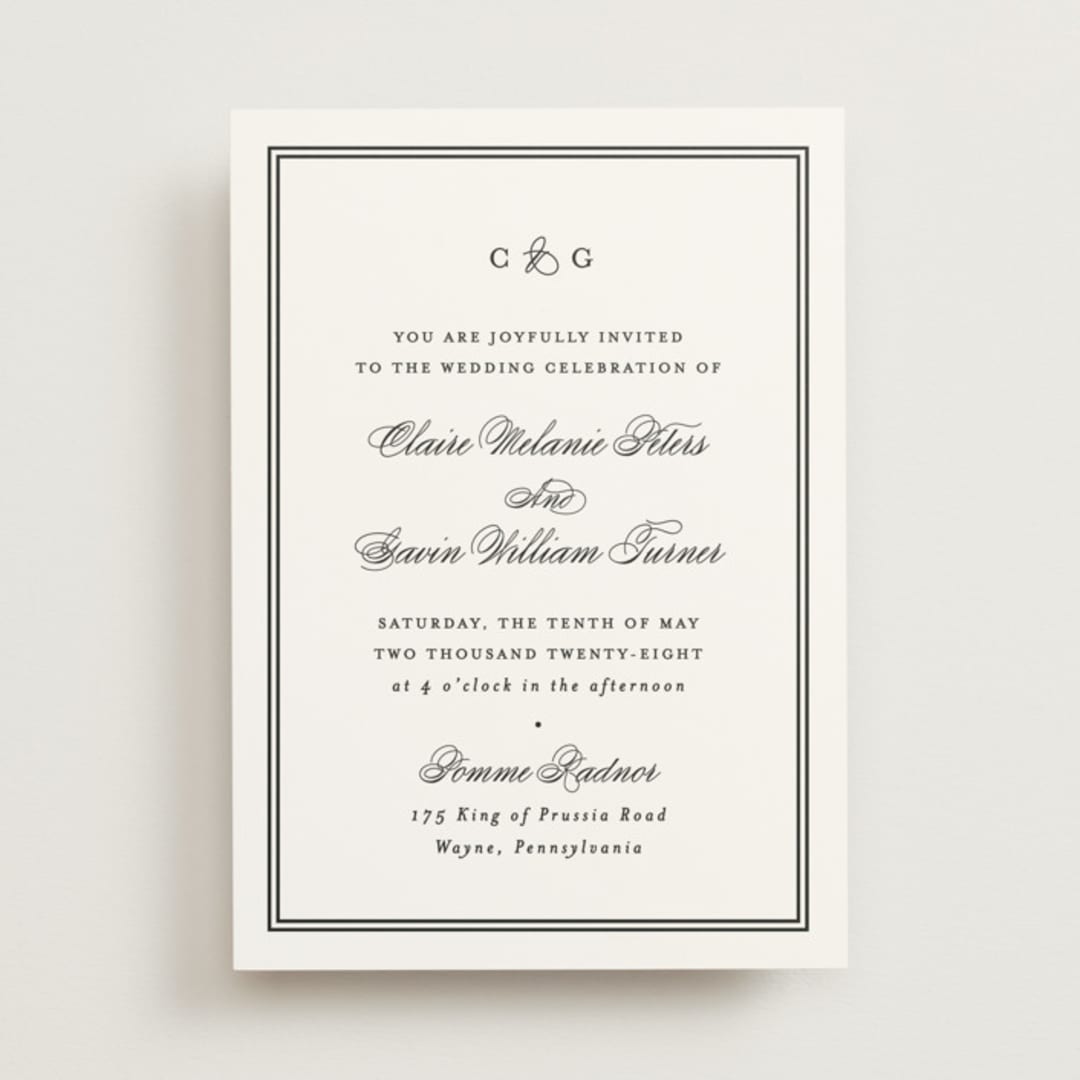 "Timeless Together" - Wedding Invitations in Tuxedo by Carolyn MacLaren - Front