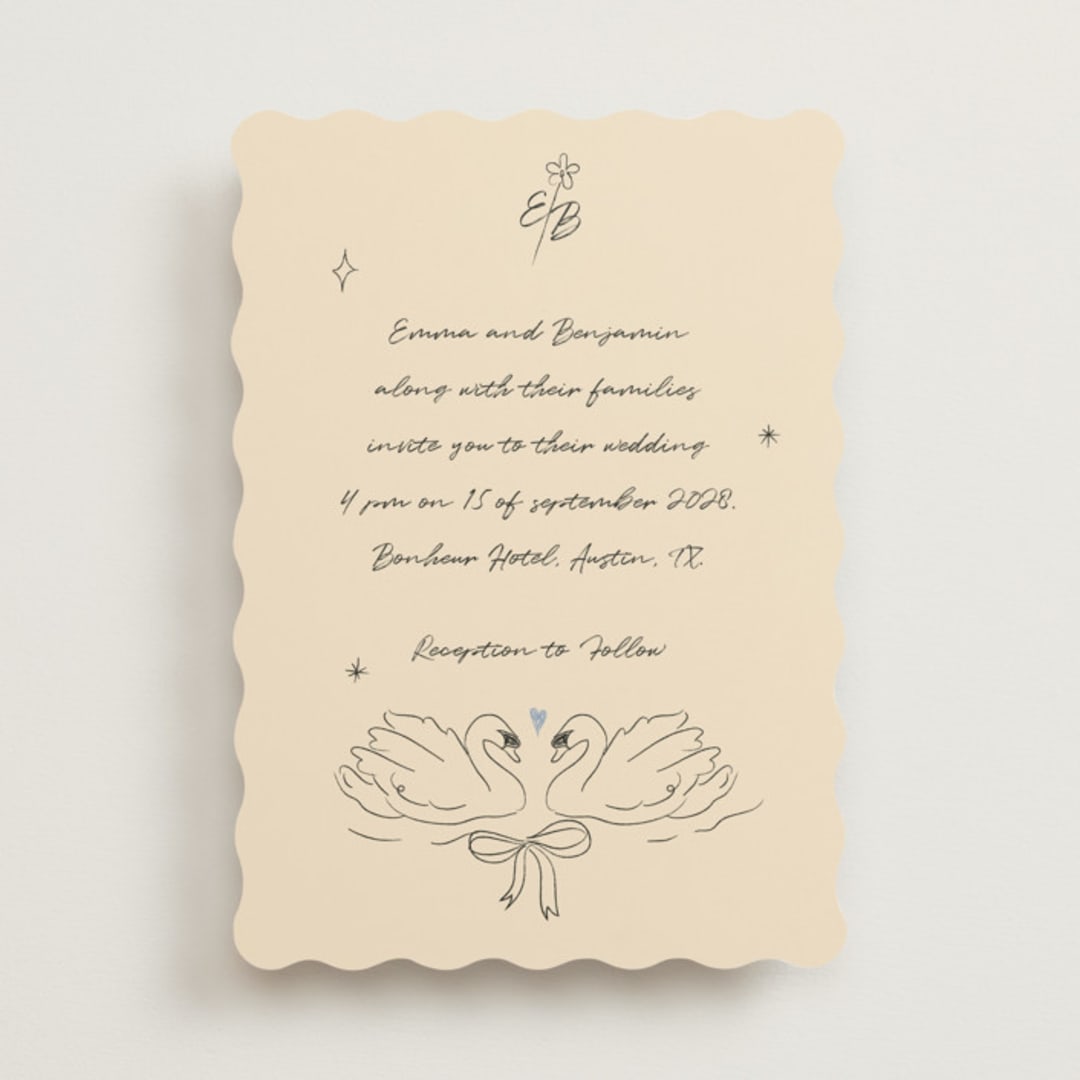 "The Swan" - Wedding Invitations in Dream by Helena Vitto - Front