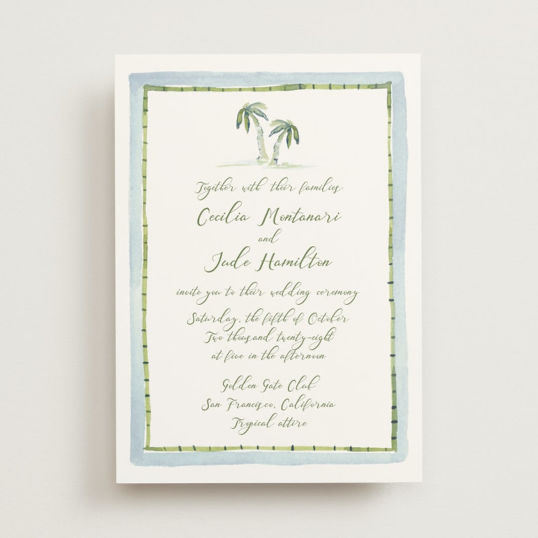 "Alento" - Wedding Invitations in Celeste by Pati Cascino - Front