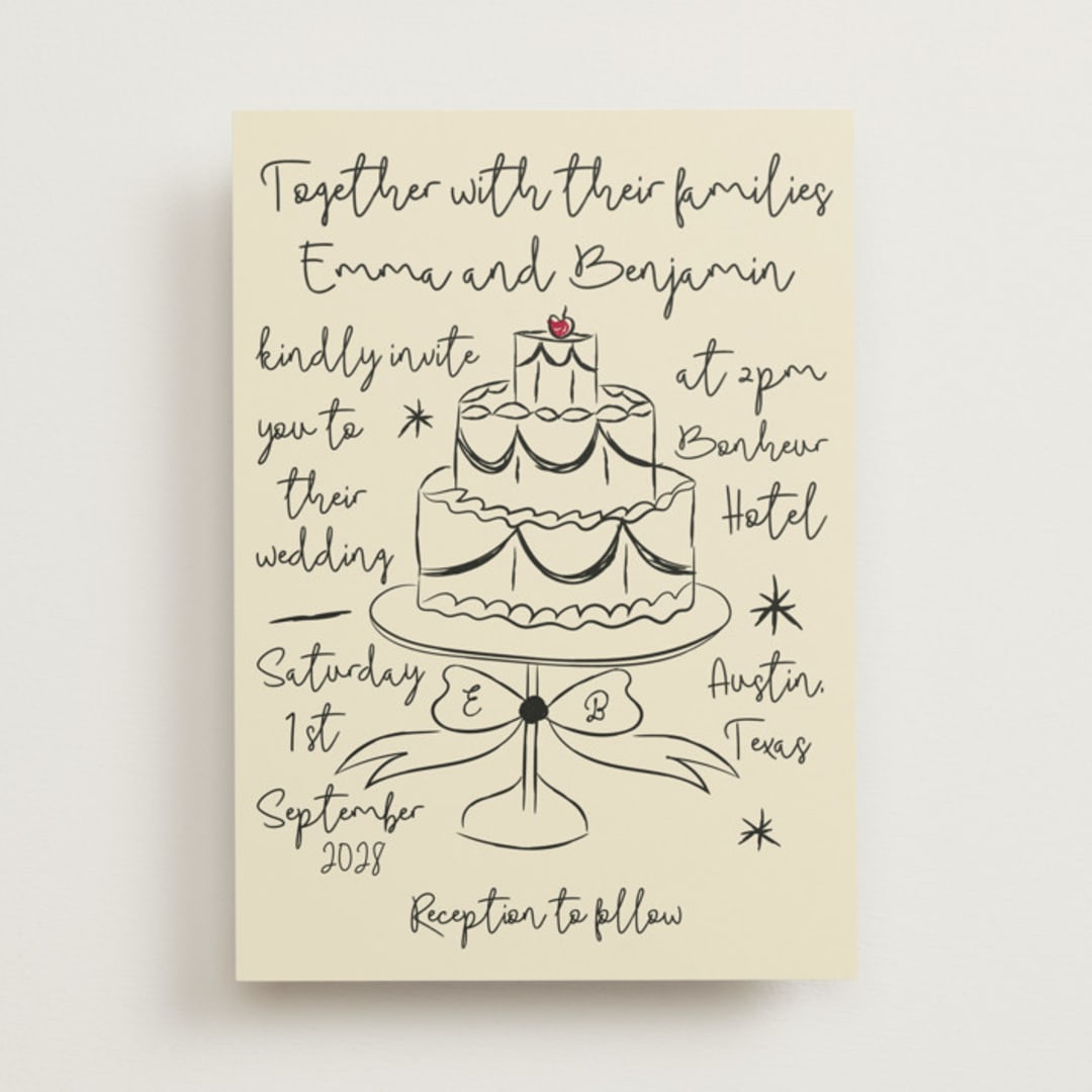 "Modern Love" - Wedding Invitations in Champagne by Helena Vitto - Front