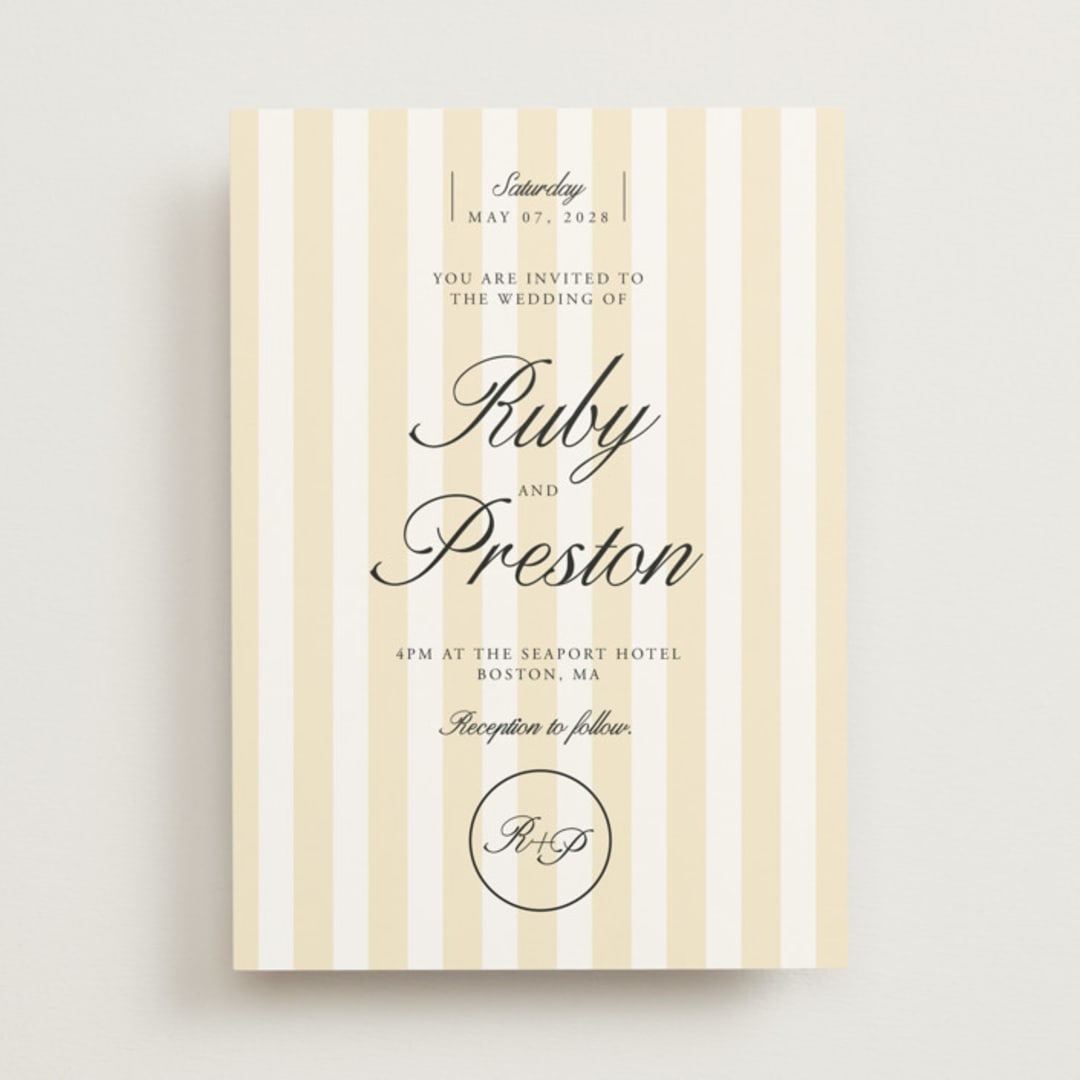 "Elegant and Formal" - Wedding Invitations in Sunshine by Jen Ramsey - Front