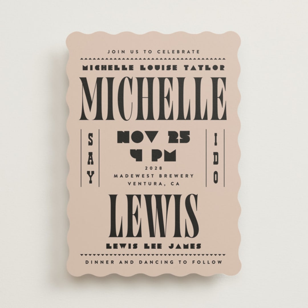 "Bold Stack" - Wedding Invitations in Noir by Alethea and Ruth - Front