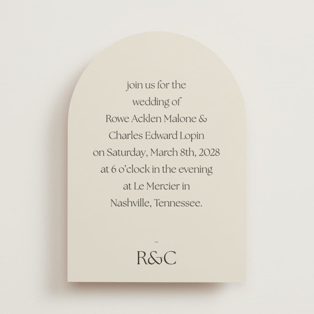 "monogram edit" - Wedding Invitations in Sandstone by Sara Hicks Malone - Front