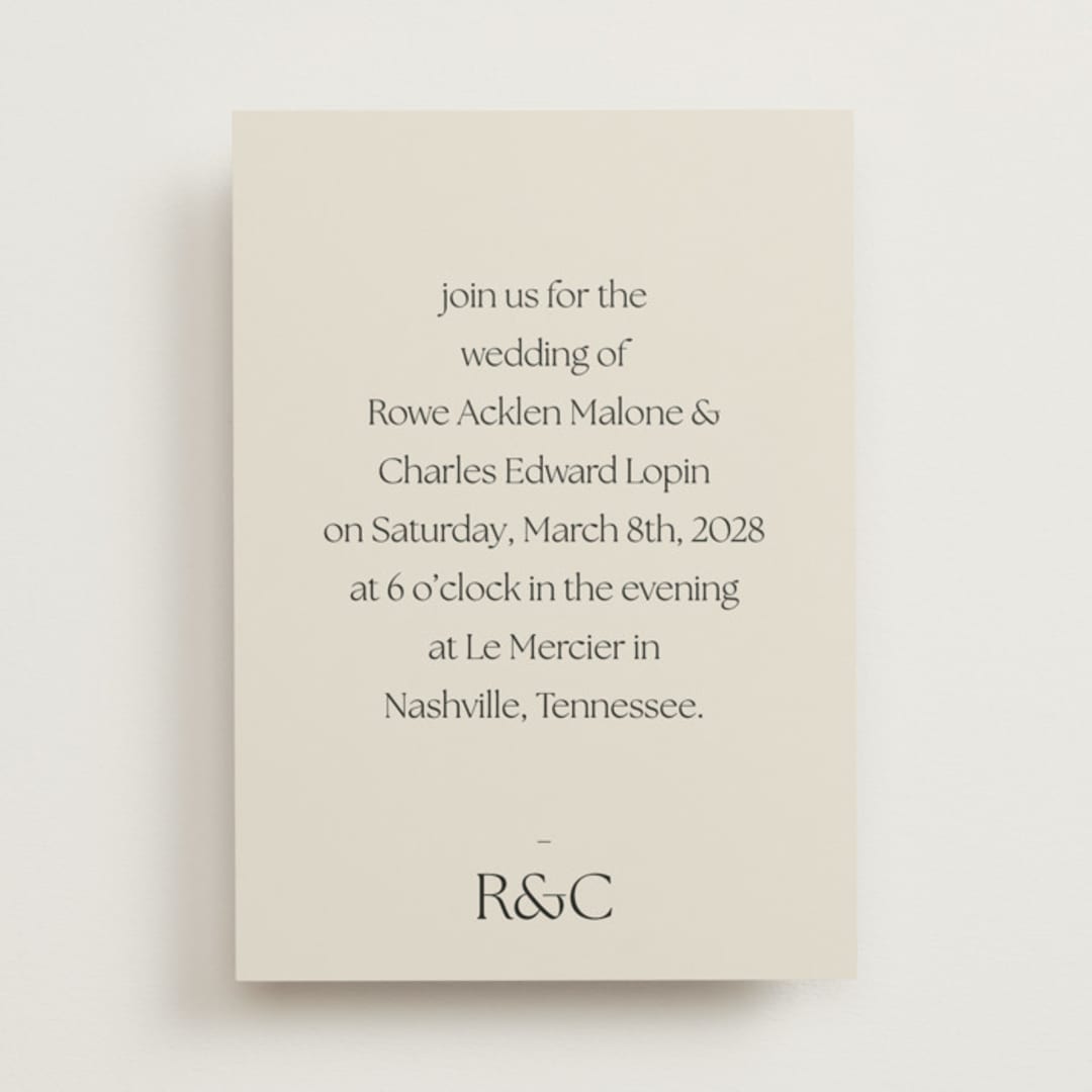 "monogram edit" - Wedding Invitations in Sandstone by Sara Hicks Malone - Front