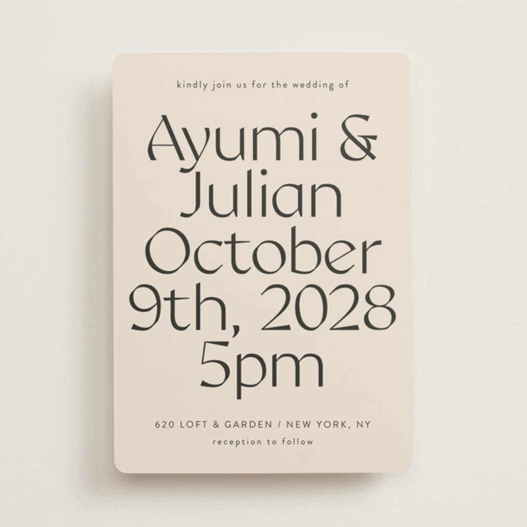 "Ayumi" - Wedding Invitations in Ivory by Melanie Kosuge - Front
