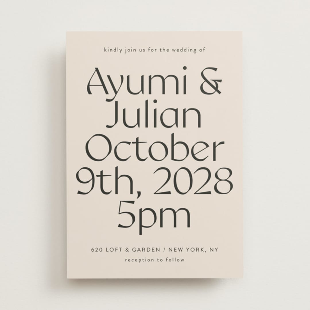 "Ayumi" - Wedding Invitations in Ivory by Melanie Kosuge - Front