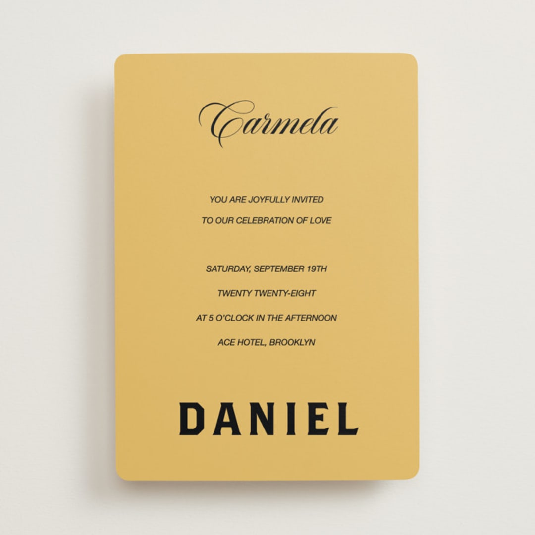 "Bold and Demure" - Wedding Invitations in Vintage by Studio Suku - Front