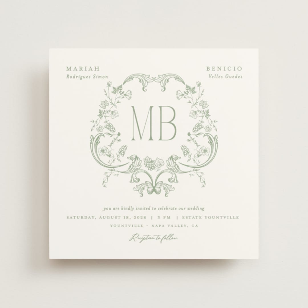 "Eternal Grace" - Wedding Invitations in Leaf by Sherley Ferreira - Front