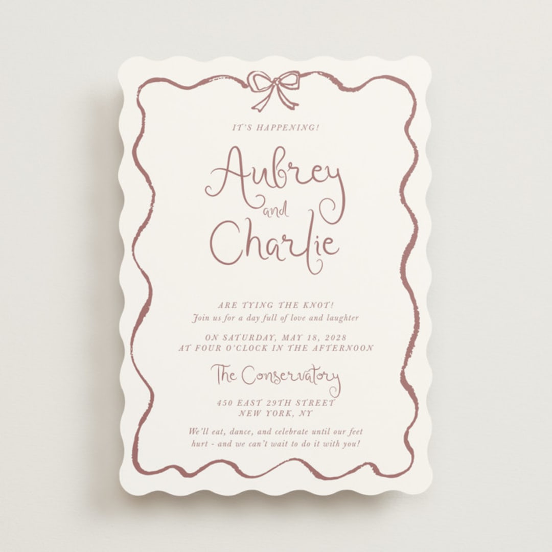 "quirky fun" - Wedding Invitations in Dusty Rose by Cass Loh - Front