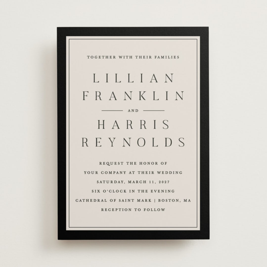 "Cambridge" - Wedding Invitations in Tuxedo by Amy Kross - Front