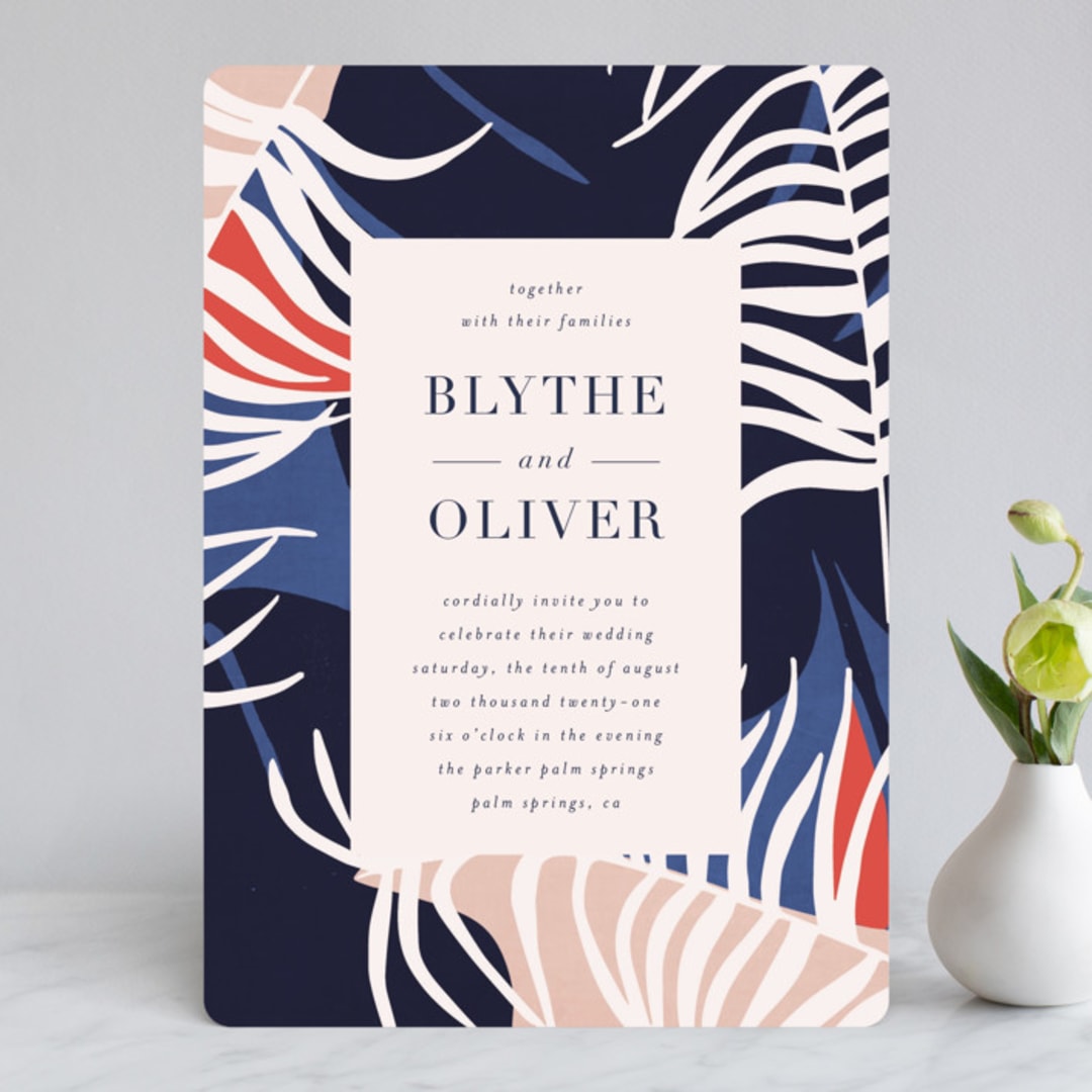 "Acapulco" - Wedding Invitations in Indigo by Angela Marzuki - Front