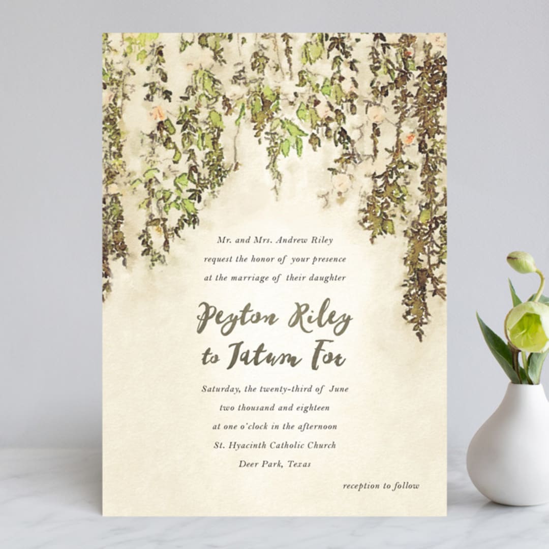 "English Countryside" - Wedding Invitations in Moss by Design Lotus - Front