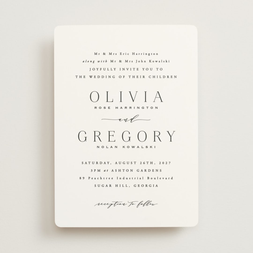 "Classy Type" - Wedding Invitations in Lily by Hooray Creative - Front