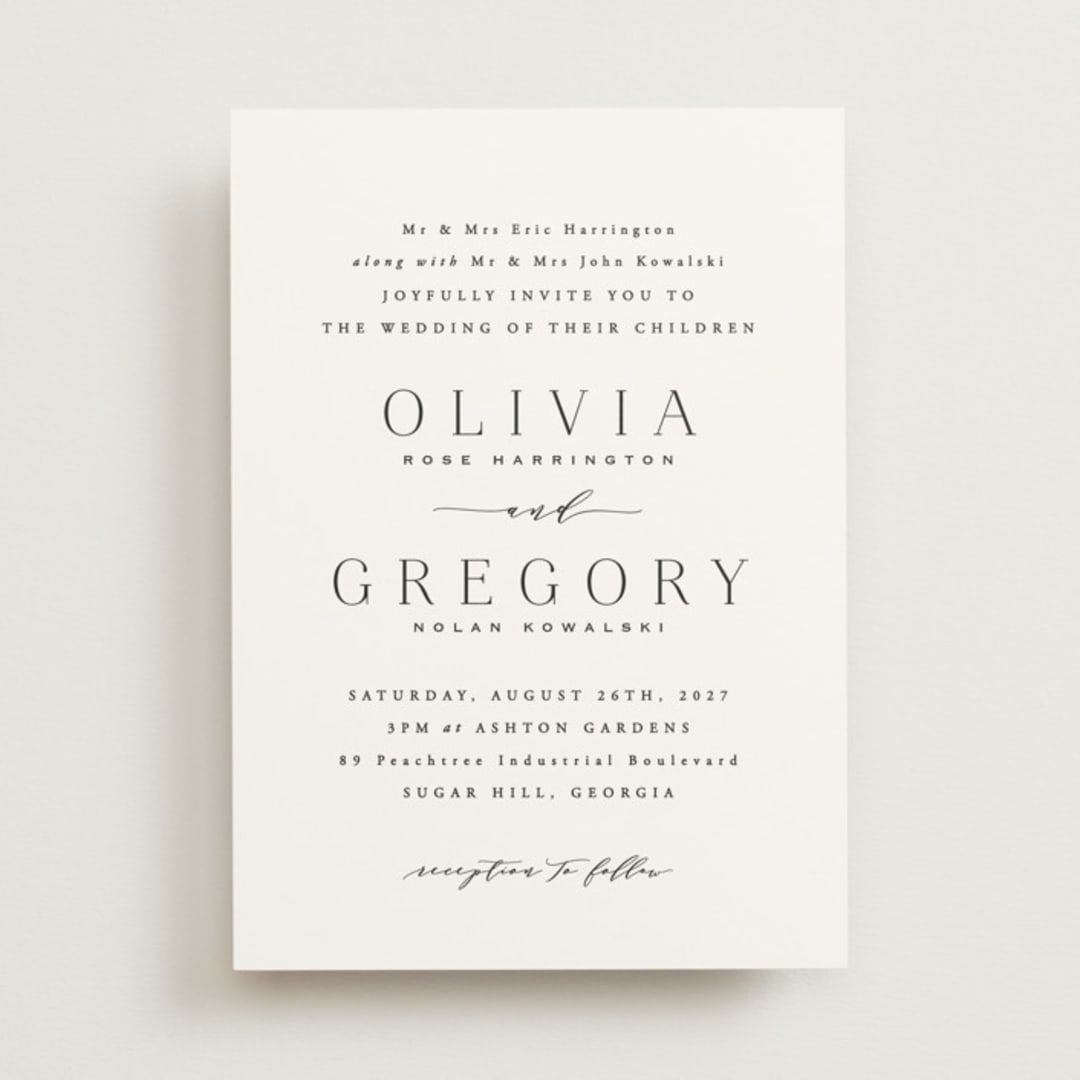 "Classy Type" - Wedding Invitations in Lily by Hooray Creative - Front