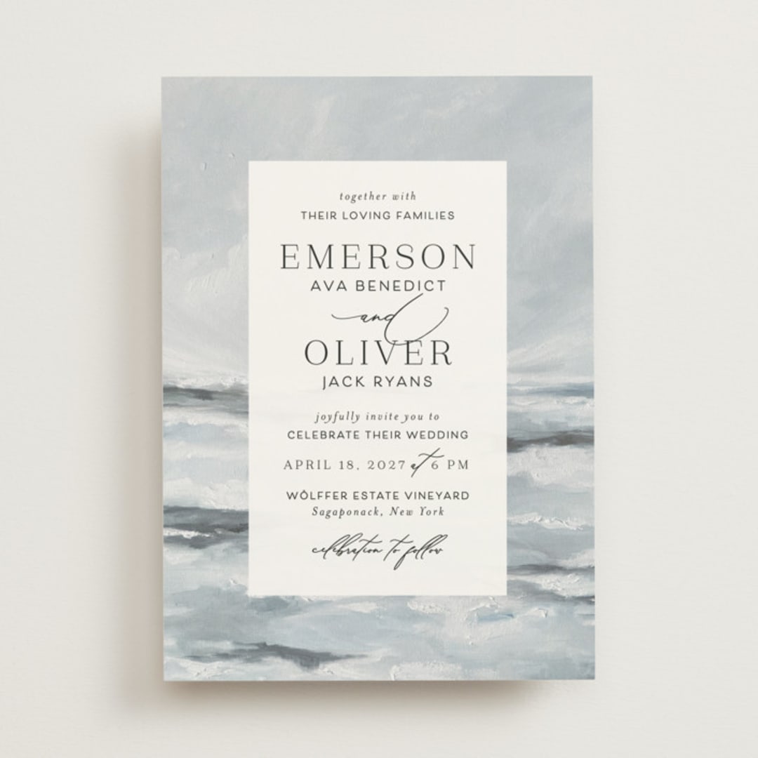 "Water's Edge" - Wedding Invitations in Cloud by Nicoletta Savod - Front