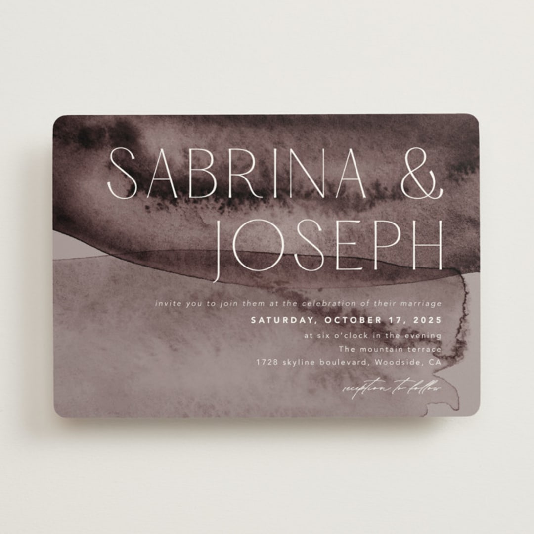 "Layers" - Wedding Invitations in Truffle by Yaling Hou Suzuki - Front