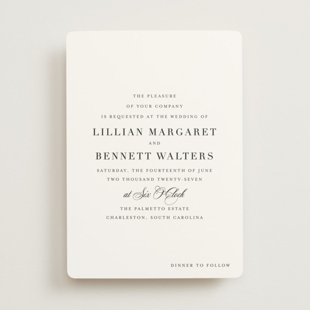 "Charleston" - Wedding Invitations in Tuxedo by Megan Davis - Front