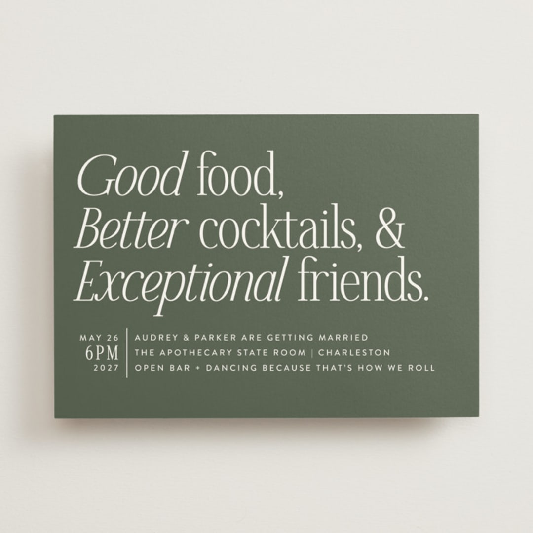 "Highlights" - Wedding Invitations in Forest by Jackie Crawford - Front