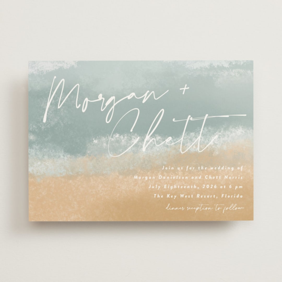 "Seaside" - Wedding Invitations in Seaglass by Rebecca Durflinger - Front