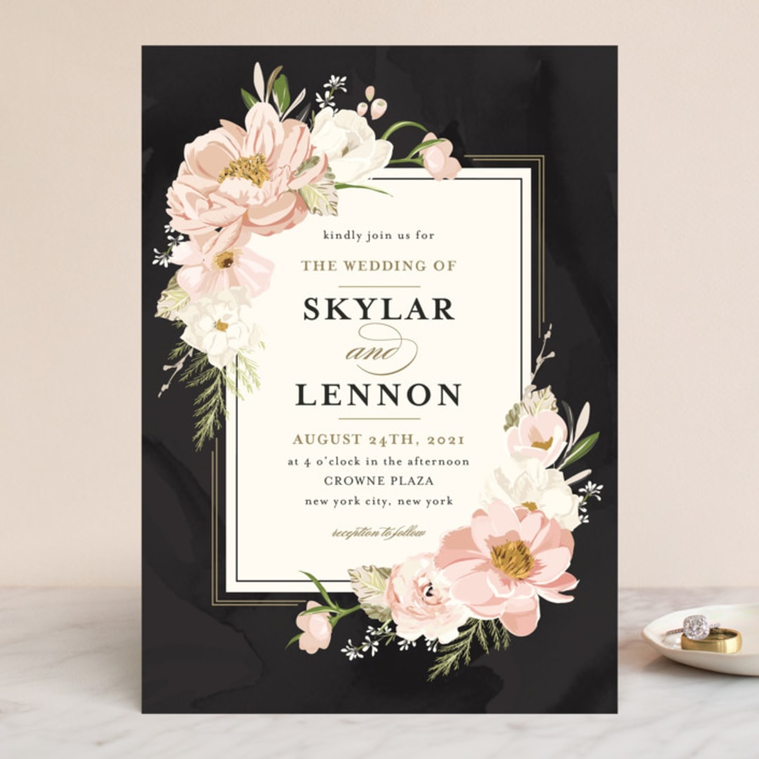 "Forever" - Wedding Invitations in Blush by Susan Moyal - Front