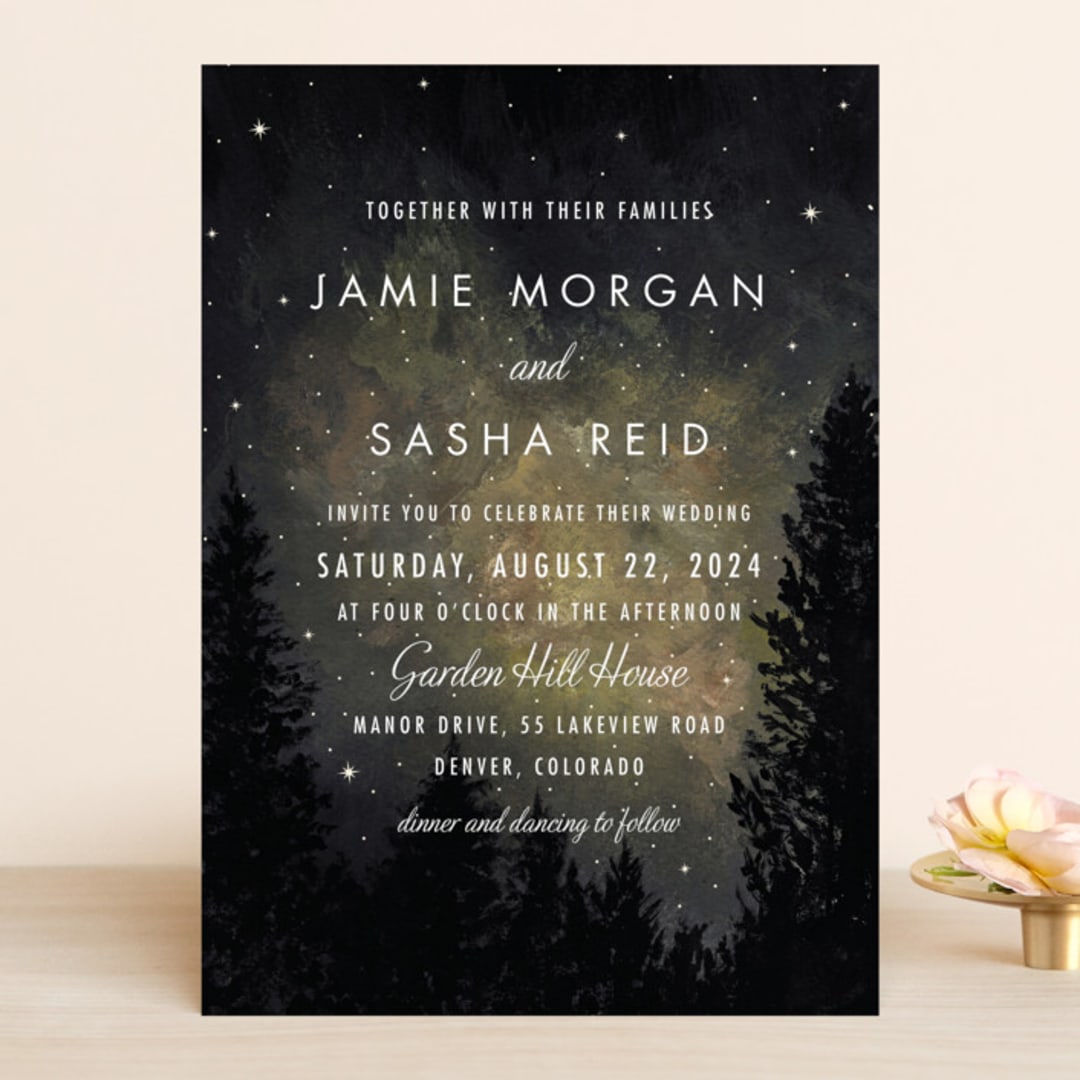 "Starry, Starry Night" - Wedding Invitations in Shadow by Elly - Front