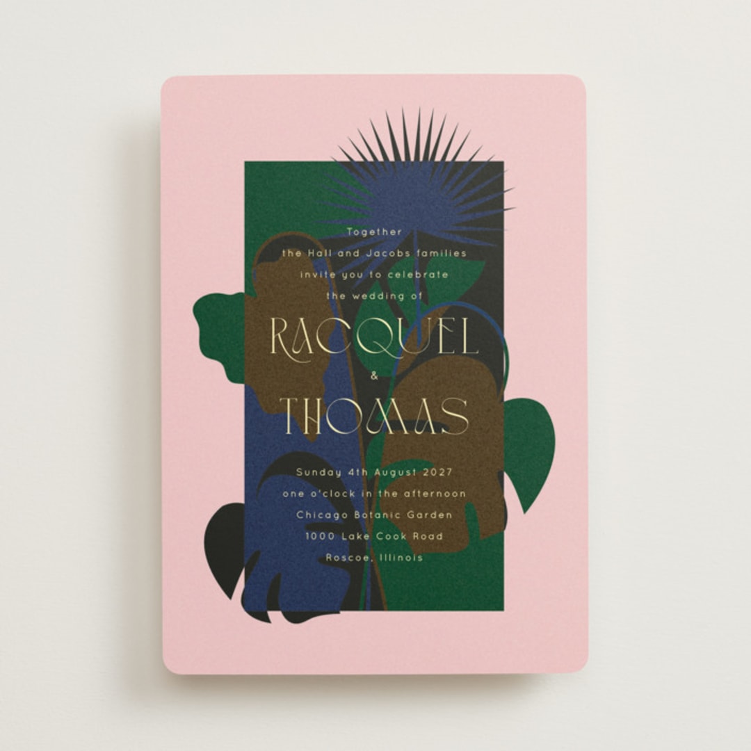 "modern tropics" - Wedding Invitations in Blush by Baumbirdy - Front
