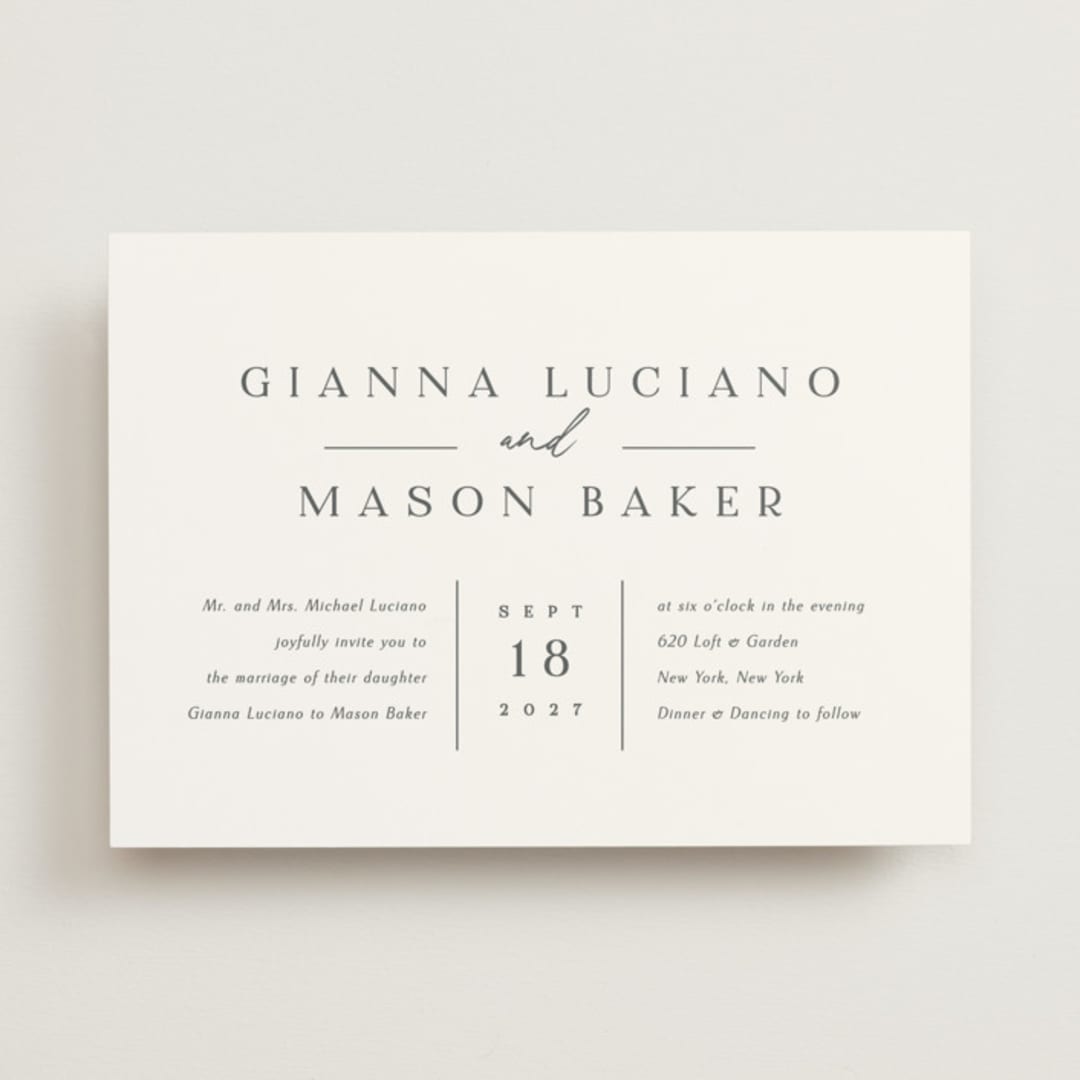 "Sector" - Wedding Invitations in Snow by Kaydi Bishop - Front