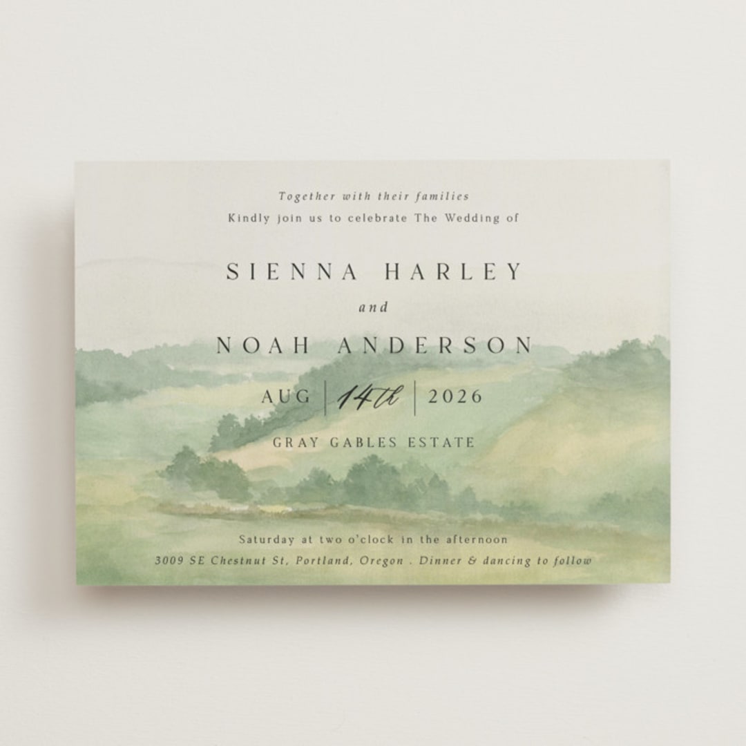 "The Vow" - Wedding Invitations in Meadow by Elly - Front