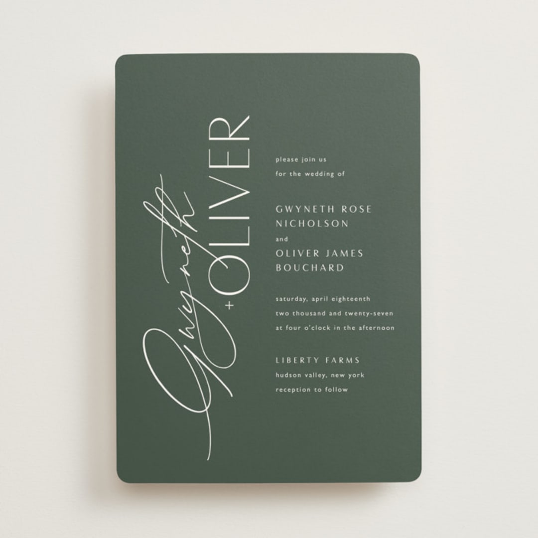 "Flip" - Wedding Invitations in Forest by Kelly Schmidt - Front