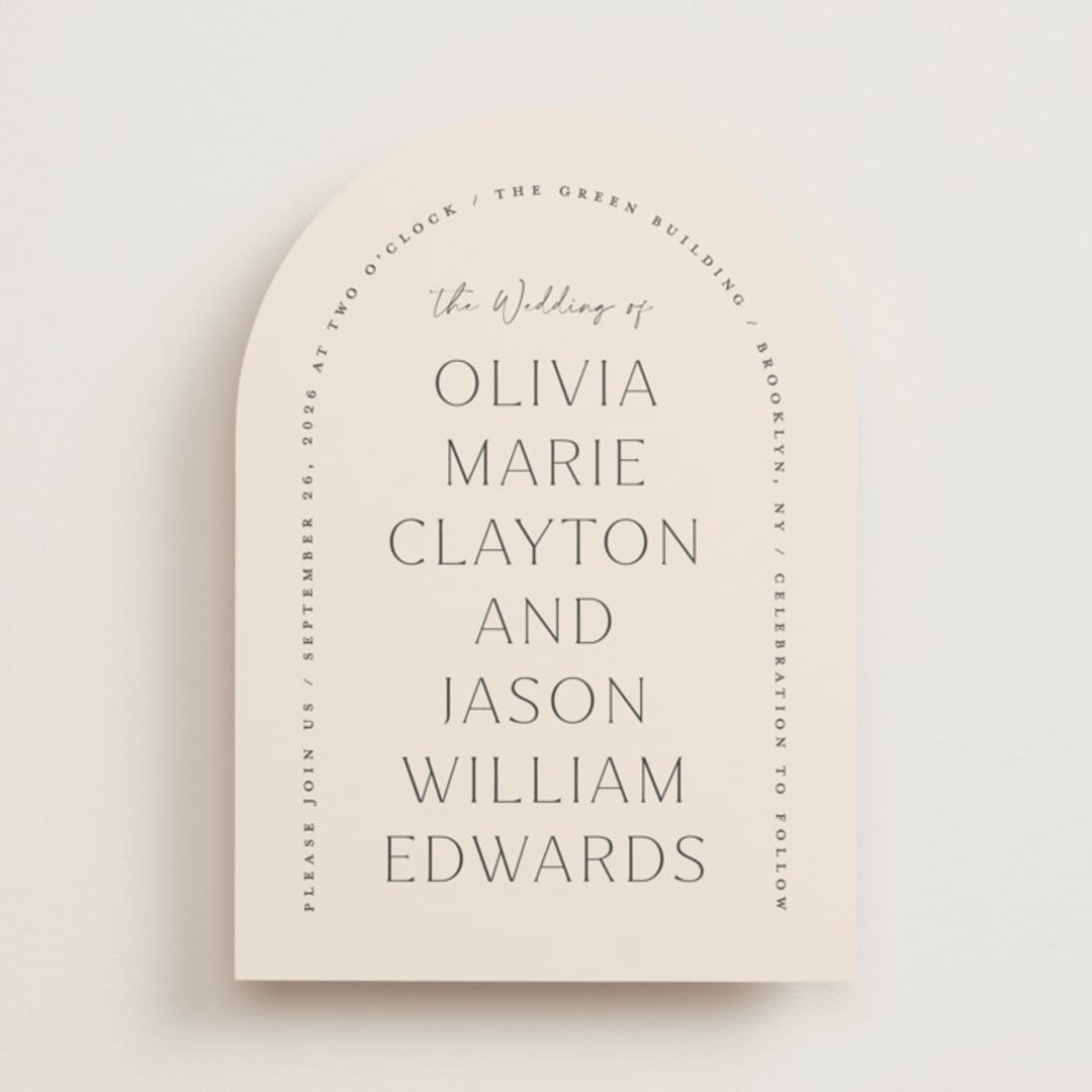 "Splendid" - Wedding Invitations in Ecru by Sandra Picco Design - Front