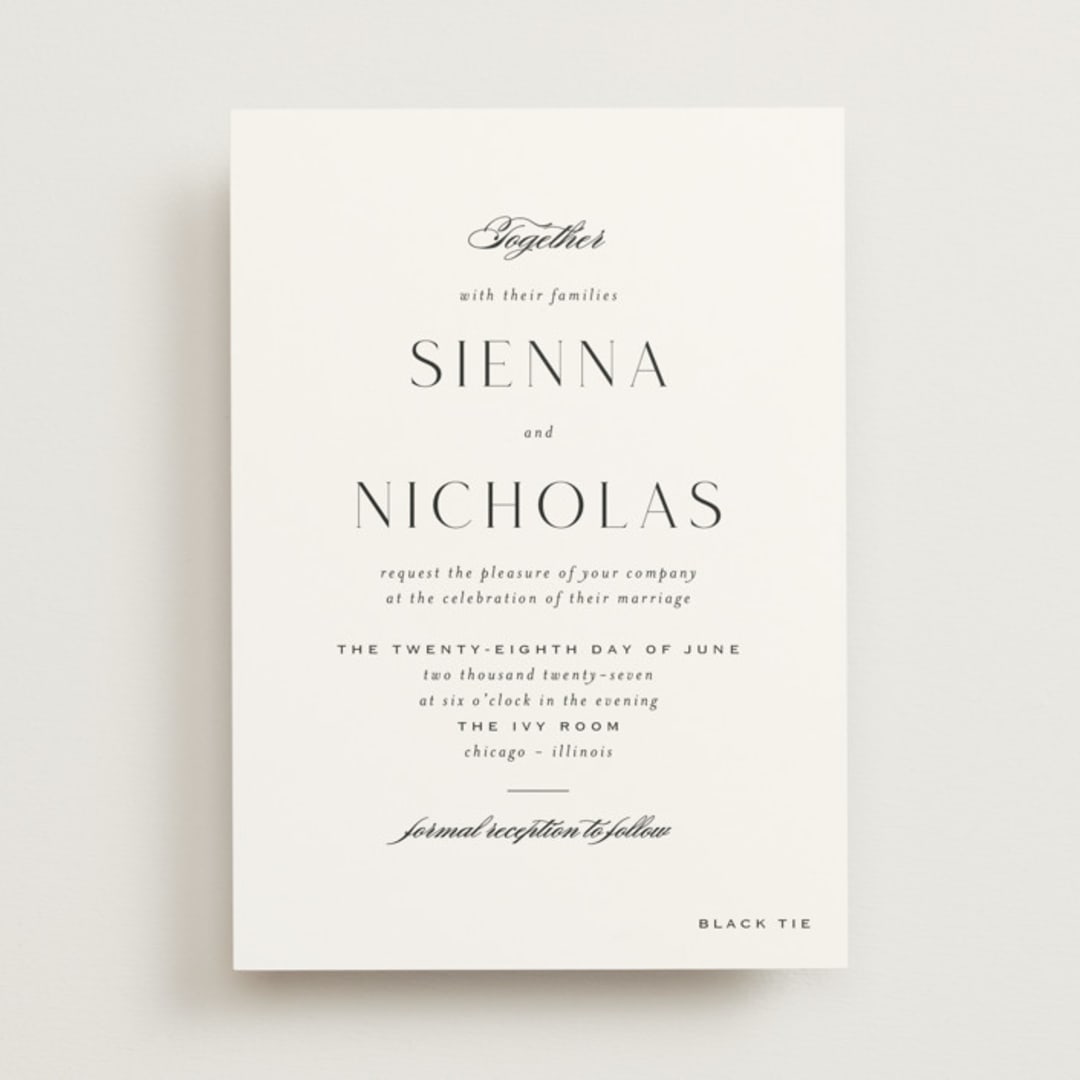 "More Than Words" - Wedding Invitations in Bridal White by Design Lotus - Front