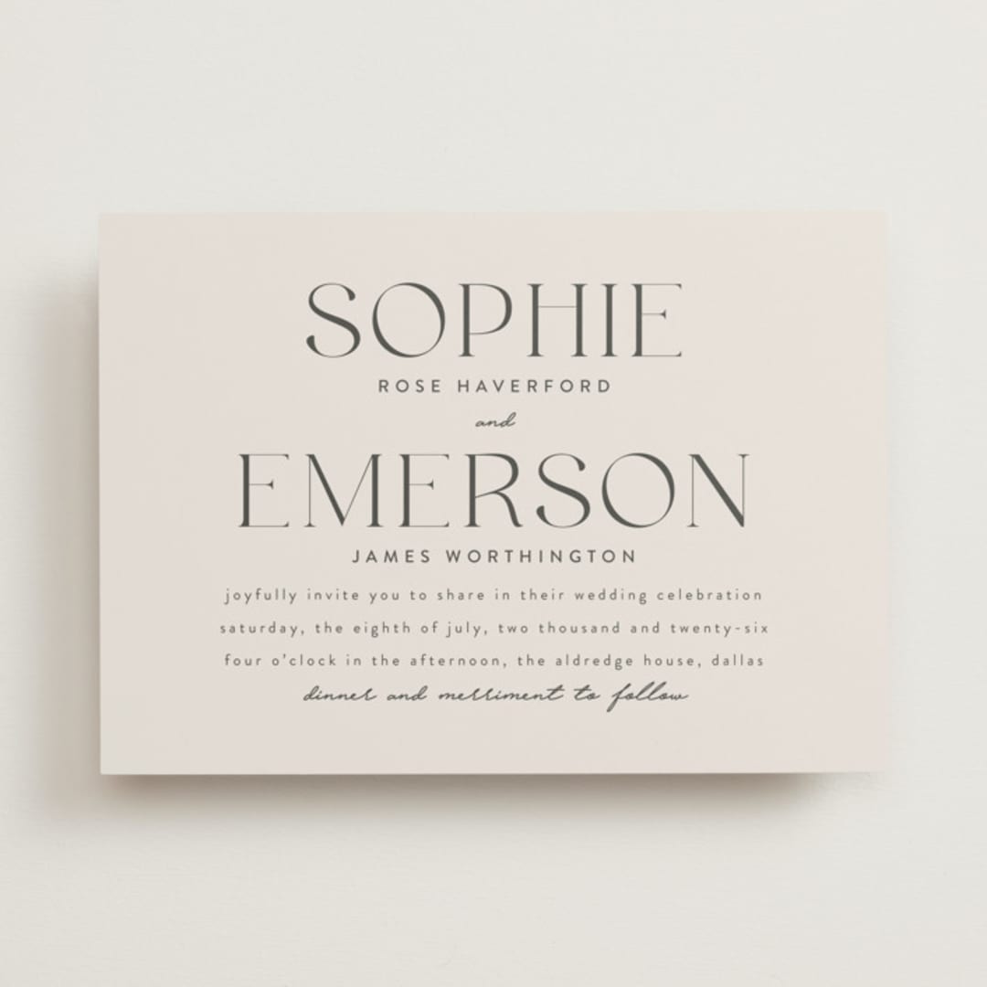"classic names" - Wedding Invitations in Ivory by Susan Asbill - Front