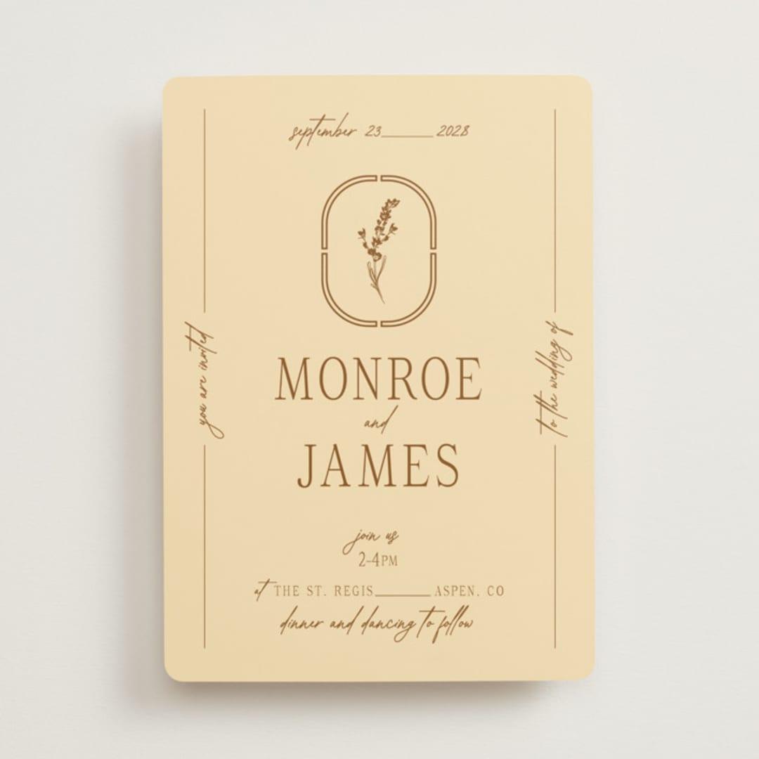 "Classic and Floral" - Wedding Invitations in Bark by Jen Ramsey - Front