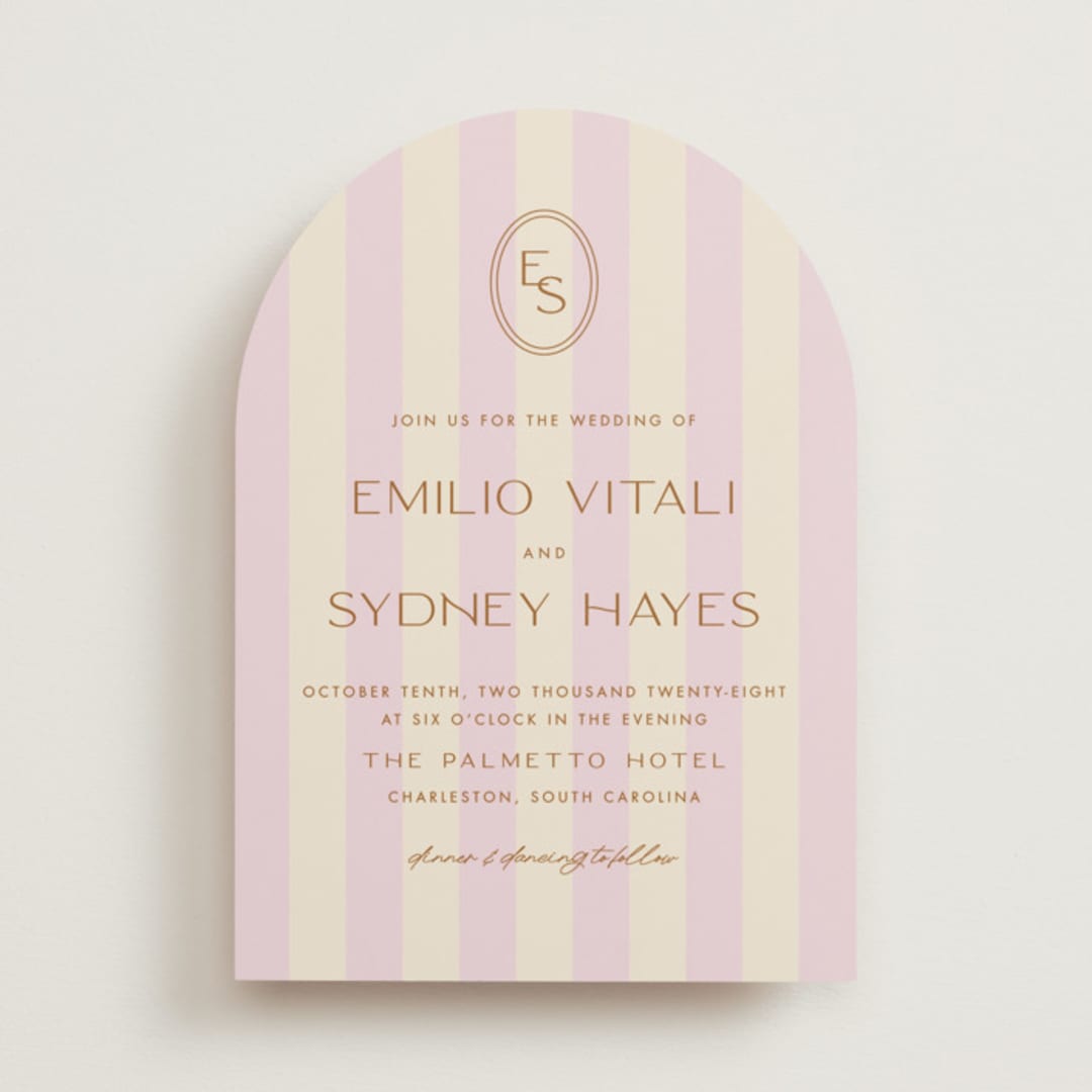 "palmetto" - Wedding Invitations in Cherry Blossom by Ellen Schlegelmilch - Front